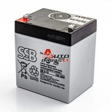 Akumuliatorius (AGM) SSB SB (5Ah, 12V, F1, VRLA) Akumuliatorius (AGM) SSB SB (5Ah, 12V, F1, VRLA)