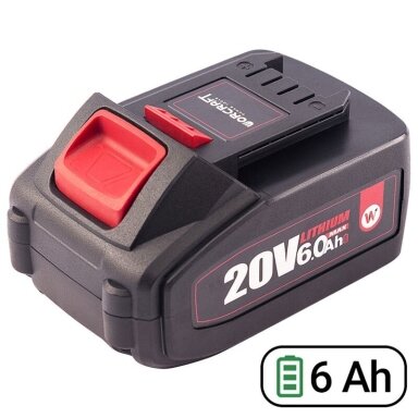 Akumuliatorius akumuliatoriniams įrankiams WORCRAFT 20V 6.0Ah LI-ION Akumuliatorius akumuliatoriniams įrankiams WORCRAFT 20V 6.0Ah LI-ION