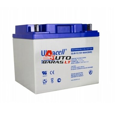 Akumuliatorius Ultracell UL40-12 (40 Ah, 12V)