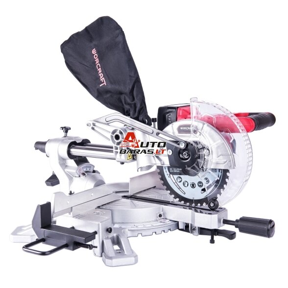Akumuliatorinės skersinio pjovimo staklės WORCRAFT 185mm 20V LI-ION 5