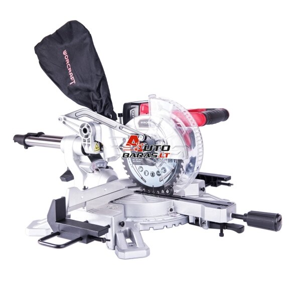 Akumuliatorinės skersinio pjovimo staklės WORCRAFT 185mm 20V LI-ION 6