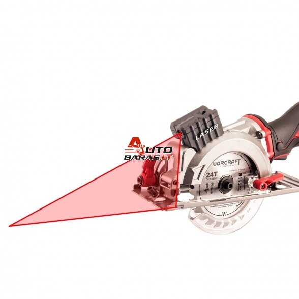 WORCRAFT Akumuliatorinis diskinis pjūklas 115mm su laseriu 20V LI-ION 4