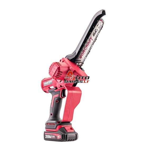 WORCRAFT Akumuliatorinis grandininis mini pjūklas 20V LI-ION 2.0Ah (pl.dėž.) 6