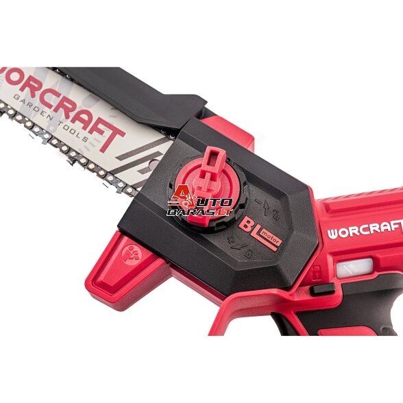 WORCRAFT Akumuliatorinis grandininis mini pjūklas 20V LI-ION 2.0Ah (pl.dėž.) 9