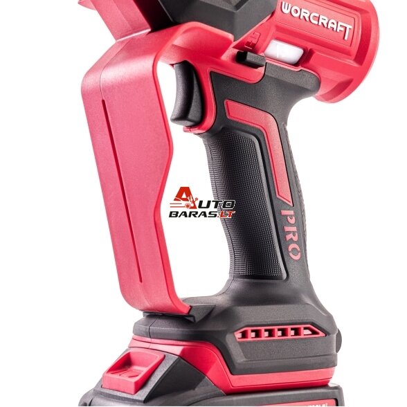 Akumuliatorinis grandininis mini pjūklas 8” su teleskop. prailg. WORCRAFT 20V LI-ION 10