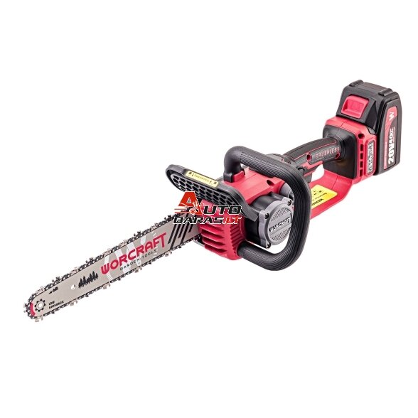 Akumuliatorinis grandininis pjūklas WORCRAFT 20V LI-ION (Be akumuliatoriaus ir kroviklio) 5