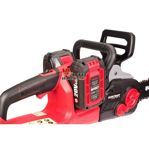 Akumuliatorinis grandininis pjūklas WORCRAFT 40V (20V+20V) LI-ION (Be akumuliatoriaus ir kroviklio) 6