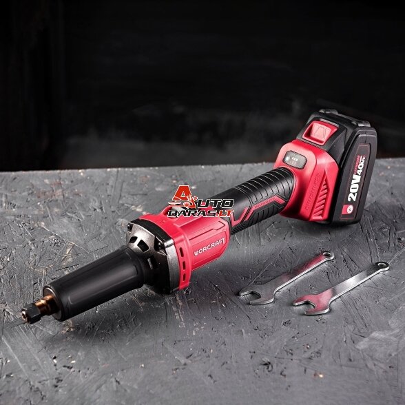 WORCRAFT Akumuliatorinis mini tiesinis šlifuoklis 6mm 20V LI-ION 8