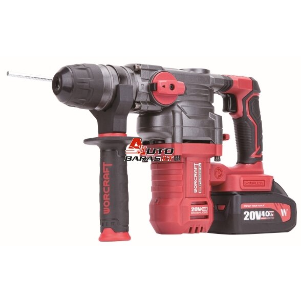 WORCRAFT Akumuliatorinis perforatorius 4.5J 20V LI-ION, 4.0Ah (plastikinė dėžė)