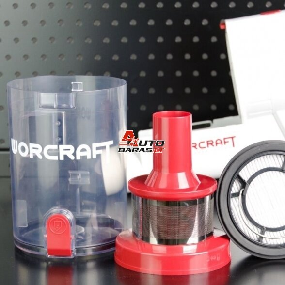 WORCRAFT Akumuliatorinis siurblys šluota 20V LI-ION 9