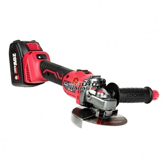 WORCRAFT Akumuliatorinis šlifuoklis kampinis 125mm 20V LI-ION (XCUBE dėžė) 3