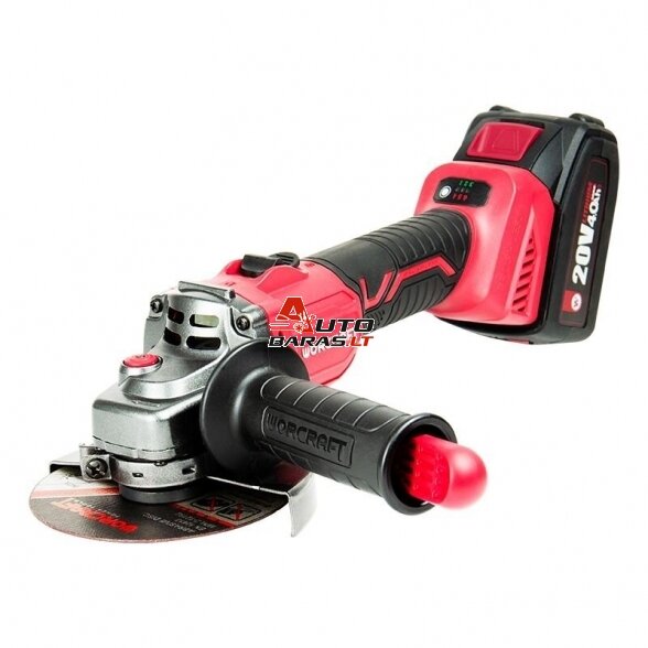 WORCRAFT Akumuliatorinis šlifuoklis kampinis 125mm 20V LI-ION (XCUBE dėžė) 4