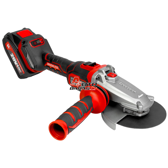 Akumuliatorinis šlifuoklis kampinis (plokščia galva) WORCRAFT 125mm 20V LI-ION (Be akumuliatoriaus ir kroviklio) 1