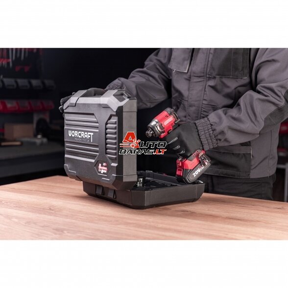 WORCRAFT Akumuliatorinis smūginis suktuvas 1/4'' HEX 20V LI-ION (plastikinė dėžė) 7