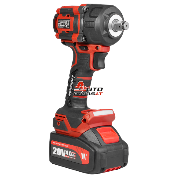 Akumuliatorinis smūginis veržliasukis 1/2'' 750Nm WORCRAFT 20V LI-ION (plastikinė dėžė) 2