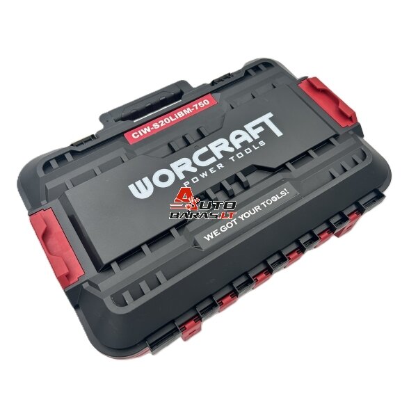 Akumuliatorinis smūginis veržliasukis 1/2'' 750Nm WORCRAFT 20V LI-ION (plastikinė dėžė) 11