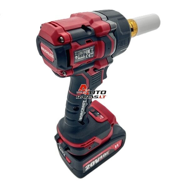 Akumuliatorinis smūginis veržliasukis 1/2'' 750Nm WORCRAFT 20V LI-ION (plastikinė dėžė) 6