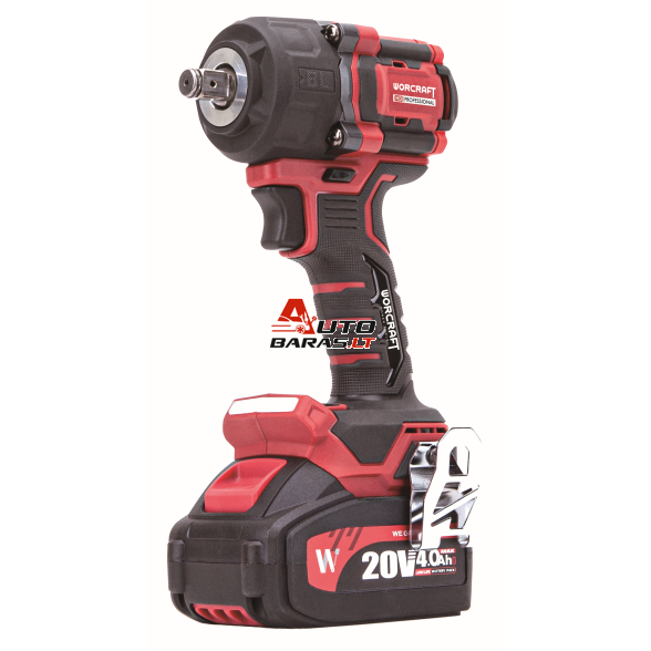 Akumuliatorinis smūginis veržliasukis 1/2'' 750Nm WORCRAFT 20V LI-ION (plastikinė dėžė) 1