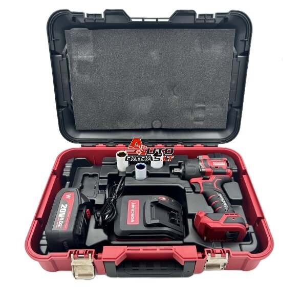 Akumuliatorinis smūginis veržliasukis 1/2'' 750Nm WORCRAFT 20V LI-ION (plastikinė dėžė) 10