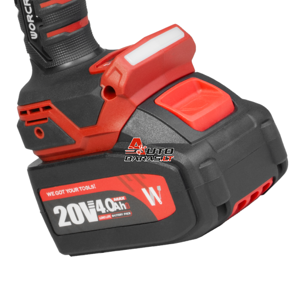 Akumuliatorinis smūginis veržliasukis 1/2'' 750Nm WORCRAFT 20V LI-ION (plastikinė dėžė) 9
