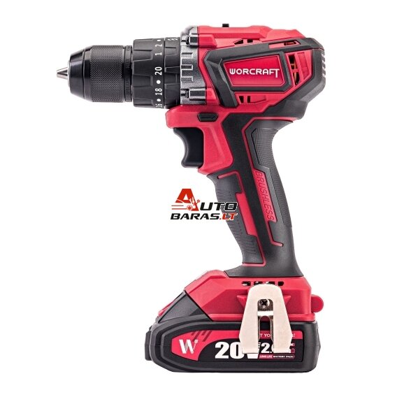 WORCRAFT Akumuliatorinis suktuvas-gręžtuvas 20V LI-ION, 2x2.0Ah (pl.dėž) CHD-S20LiB 6