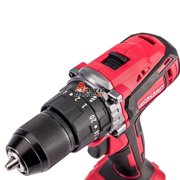 WORCRAFT Akumuliatorinis suktuvas-gręžtuvas 20V LI-ION, 2x2.0Ah (pl.dėž) CHD-S20LiB 9