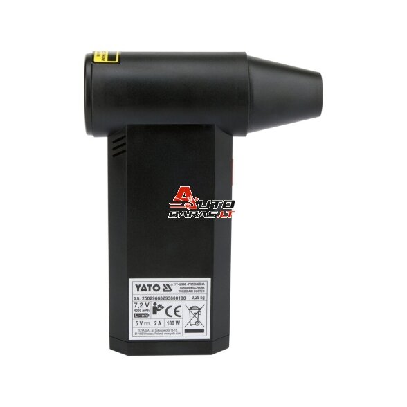 YATO Akumuliatorinis turbo pūstuvas mini 135000 RPM 7.2V LI-ION 5