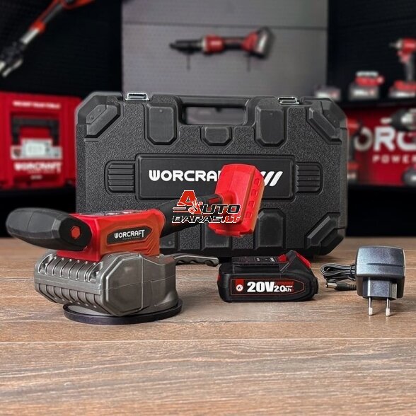 WORCRAFT Akumuliatorinis vibracinis įrankis plytelėms su plastikine dėže 20V 2.0Ah 10