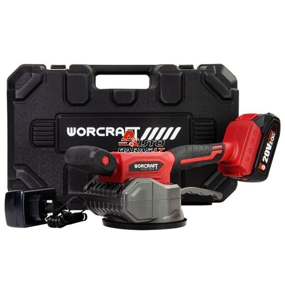 WORCRAFT Akumuliatorinis vibracinis įrankis plytelėms su plastikine dėže 20V 2.0Ah 8