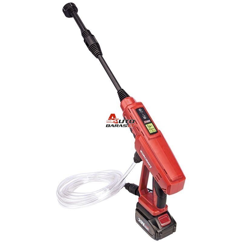WORCRAFT Akumuliatorinis aukšto slėgio plovimo pistoletas 20V LI-ION 1