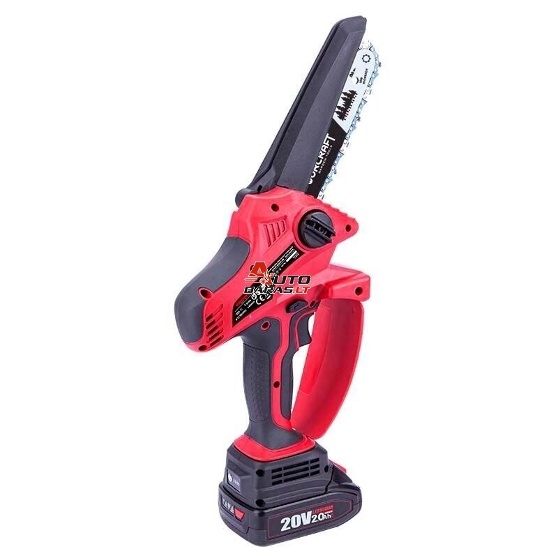 Akumuliatorinis grandininis mini pjūklas WORCRAFT 20V LI-ION (Be akumuliatoriaus ir kroviklio) 1
