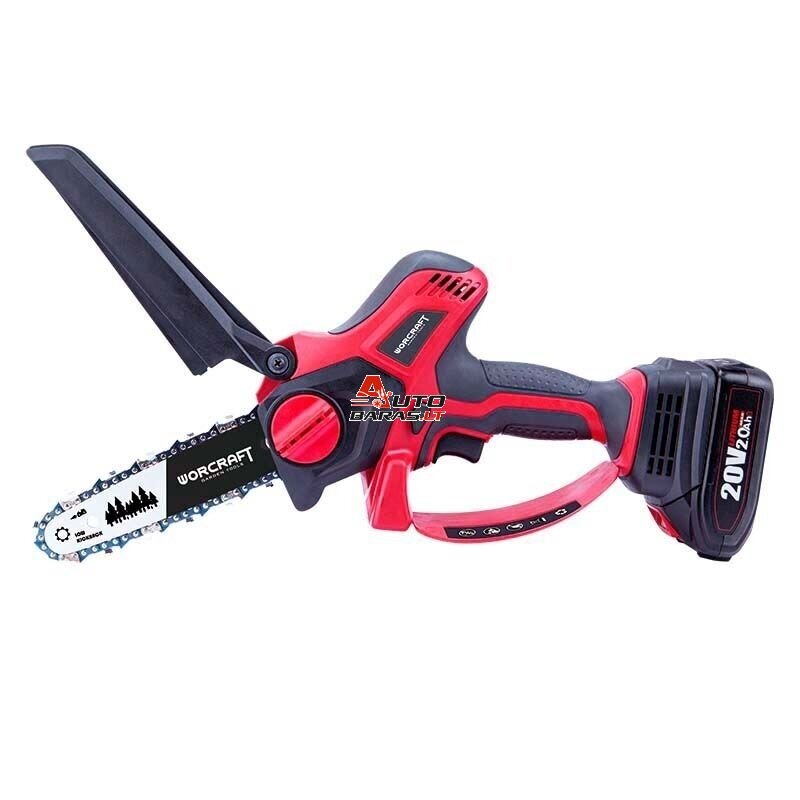 Akumuliatorinis grandininis mini pjūklas WORCRAFT 20V LI-ION (Be akumuliatoriaus ir kroviklio) 4