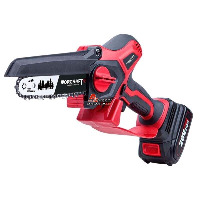 Akumuliatorinis grandininis mini pjūklas WORCRAFT 20V LI-ION (Be akumuliatoriaus ir kroviklio) 2