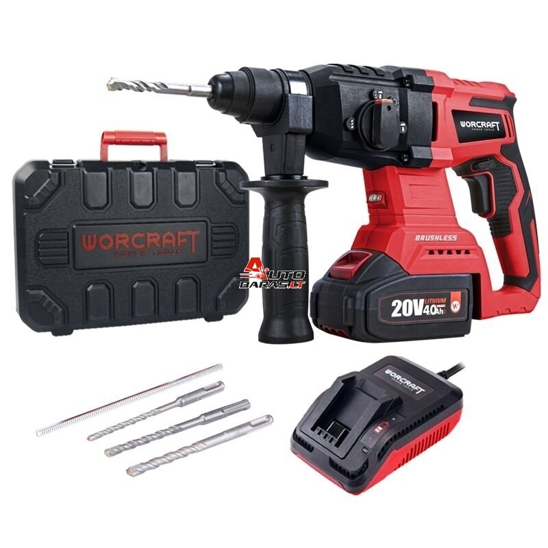 WORCRAFT Akumuliatorinis perforatorius 20V LI-ION, 4.0Ah (plastikinė dėžė)