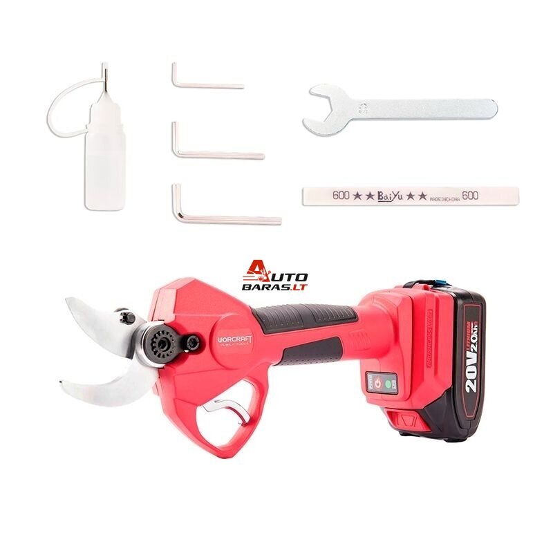 Akumuliatorinis sekatorius WORCRAFT 20V LI-ION 3