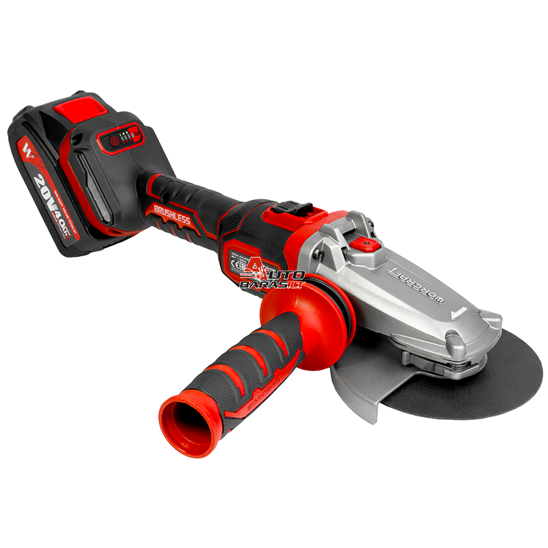 Akumuliatorinis šlifuoklis kampinis (plokščia galva) WORCRAFT 125mm 20V LI-ION (Be akumuliatoriaus ir kroviklio) 1