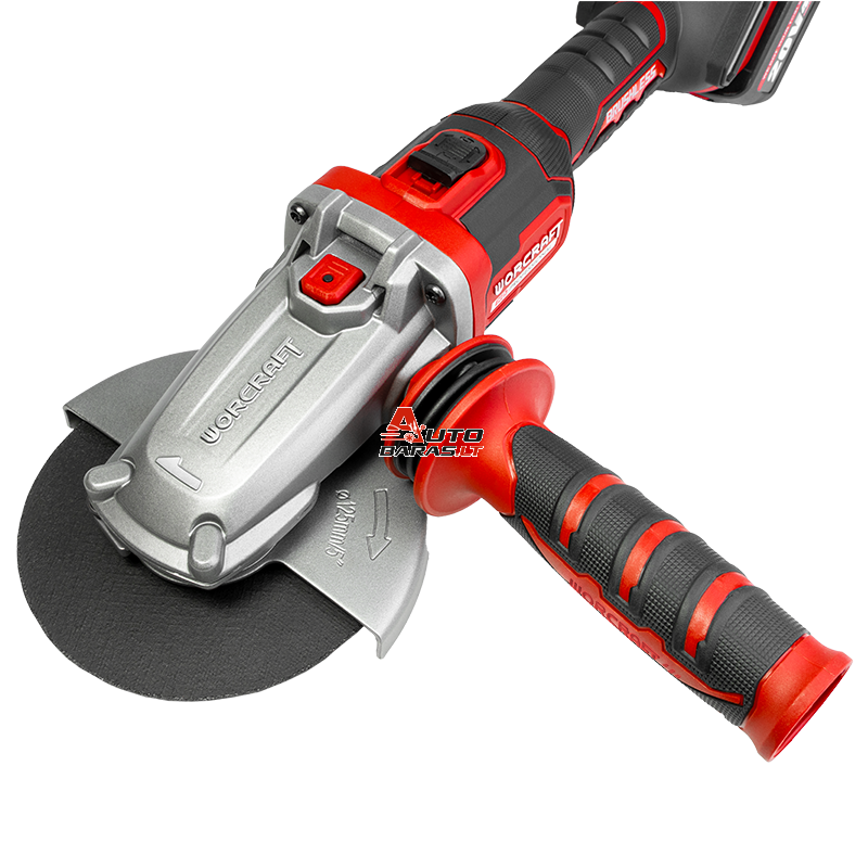 Akumuliatorinis šlifuoklis kampinis (plokščia galva) WORCRAFT 125mm 20V LI-ION (Be akumuliatoriaus ir kroviklio) 3