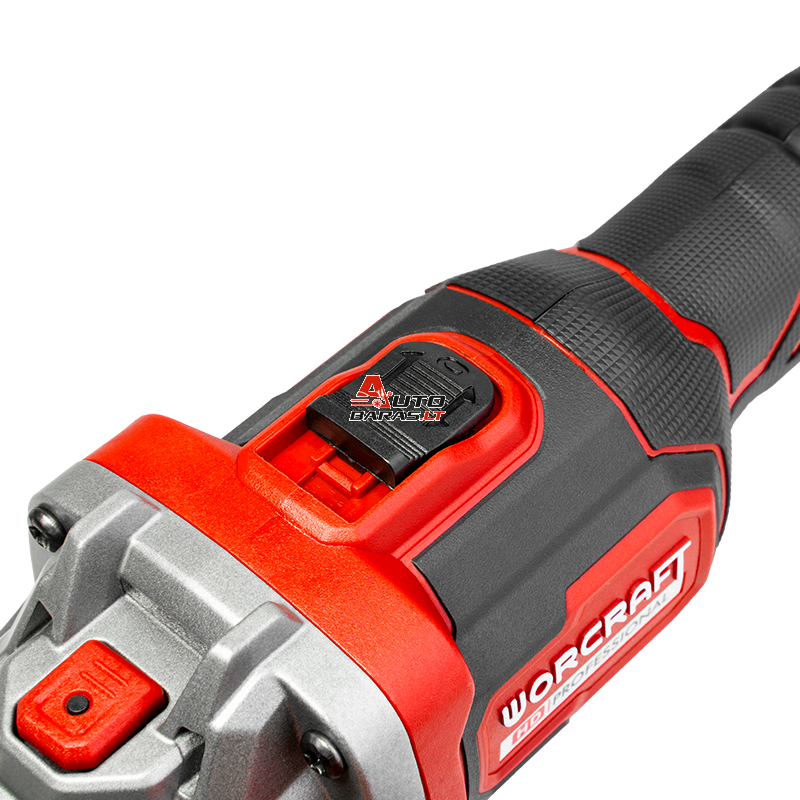 Akumuliatorinis šlifuoklis kampinis (plokščia galva) WORCRAFT 125mm 20V LI-ION (Be akumuliatoriaus ir kroviklio) 5