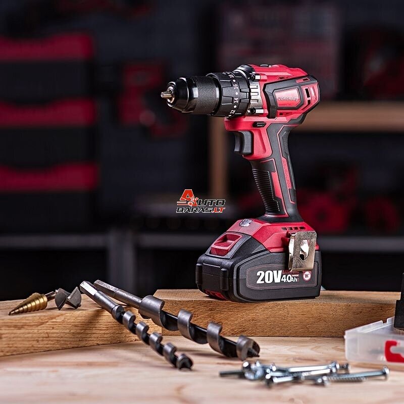 WORCRAFT Akumuliatorinis suktuvas-gręžtuvas 20V LI-ION, 2x2.0Ah (pl.dėž) CHD-S20LiB 17