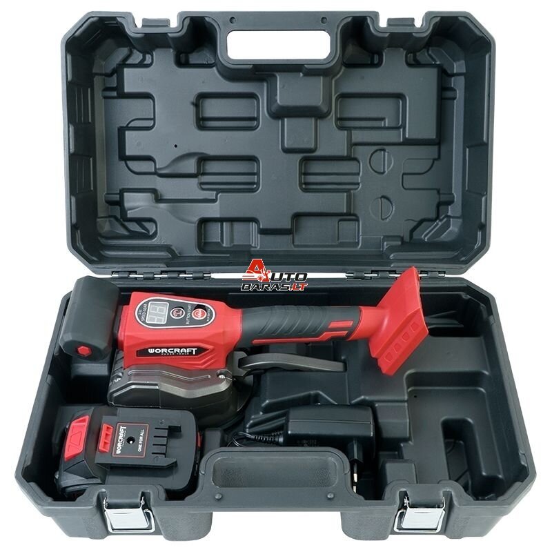 WORCRAFT Akumuliatorinis vibracinis įrankis plytelėms su plastikine dėže 20V 2.0Ah 3