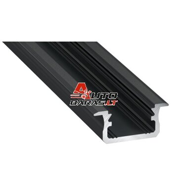 Aliuminis profilis Lumines LED juostoms (juodas, anoduotas, 3m) Aliuminis profilis Lumines LED juostoms (juodas, anoduotas, 3m)