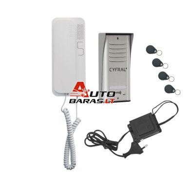 Audio telefonspynės komplektas CYFRAL COSMO R-1 sidabro spalvos