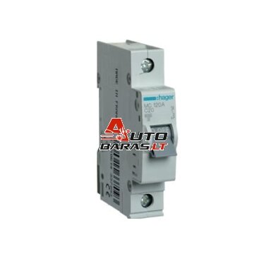Automatinis jungiklis Hager MC120 (20A, 1P, 230V, 6kA) Automatinis jungiklis Hager MC120 (20A, 1P, 230V, 6kA)