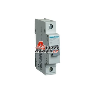 Automatinis jungiklis Hager MC150 (50A, 1P, 230V, 6kA) Automatinis jungiklis Hager MC150 (50A, 1P, 230V, 6kA)