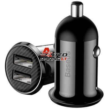 Automobilinis įkroviklis BASEUS CCALLP-01 (Juodas, 30W, 12-24V, 2xUSB, 4.8A) Automobilinis įkroviklis BASEUS CCALLP-01 (Juodas, 30W, 12-24V, 2xUSB, 4.8A)