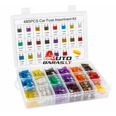 Automobilių saugiklių rinkinys (485vnt)