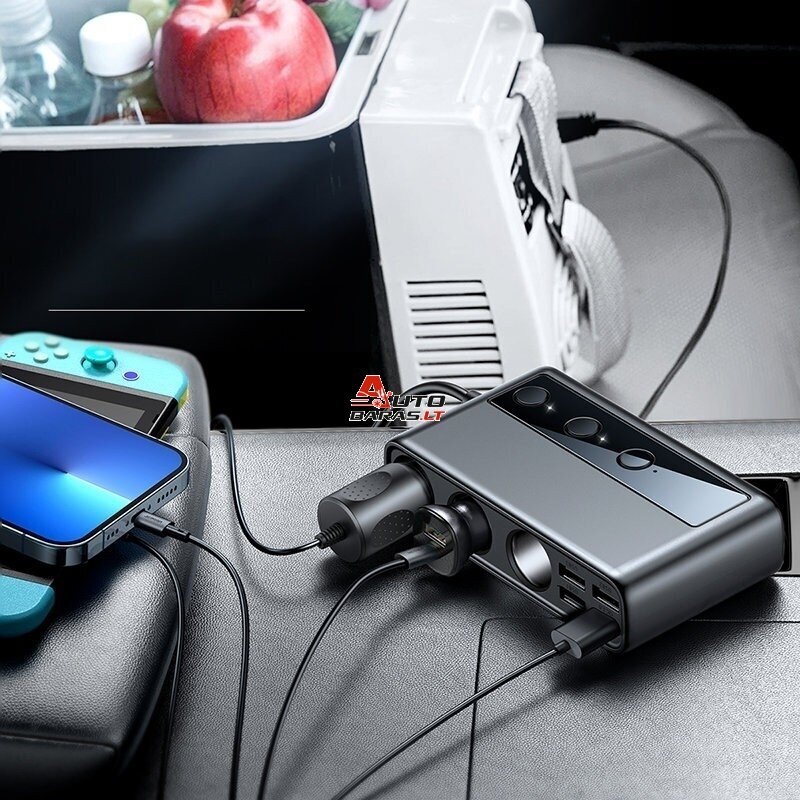 Automobilinis įkroviklis Joyroom 9in1 154W 3x12V, PD USB Type-C, QC3.0 USB-A, 4xUSB-A JR-CL06 4
