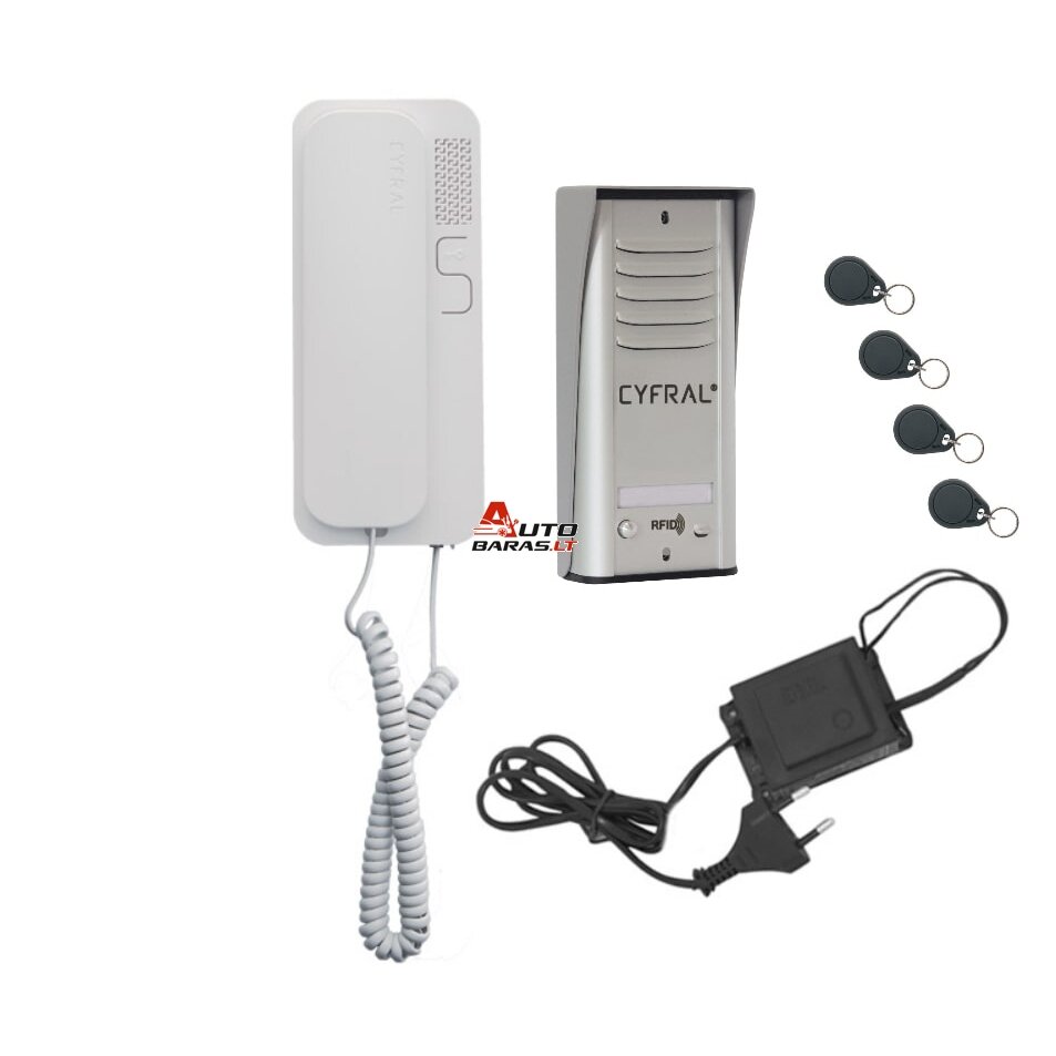 Audio telefonspynės komplektas CYFRAL COSMO R-1 sidabro spalvos