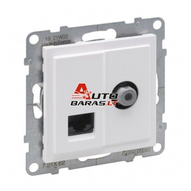 Baltas RJ45+ TV lizdas SUNO Legrand 721162 Baltas RJ45+ TV lizdas SUNO Legrand 721162