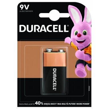 Baterija Duracell Alkaline Krona 6LR61/6LF22/9V (1 vnt.) Baterija Duracell Alkaline Krona 6LR61/6LF22/9V (1 vnt.)